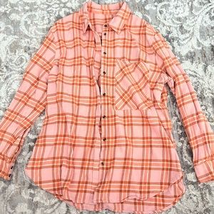 Aerie Women’s Anytime Fave Flannel Shirt - Liquid Crystal Color - Size Medium